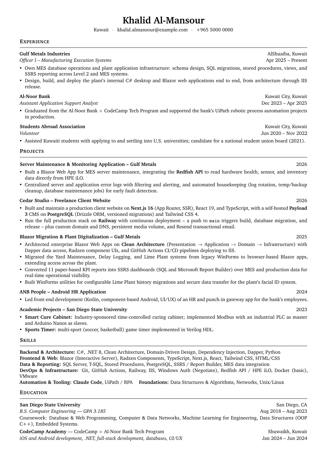 Software Engineer CV